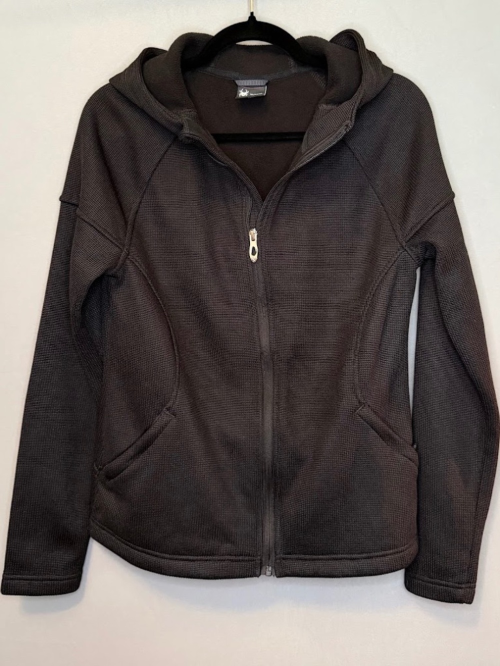 Spyder Black Full Zip Thermal Fleece Hoodie Women’s Medium